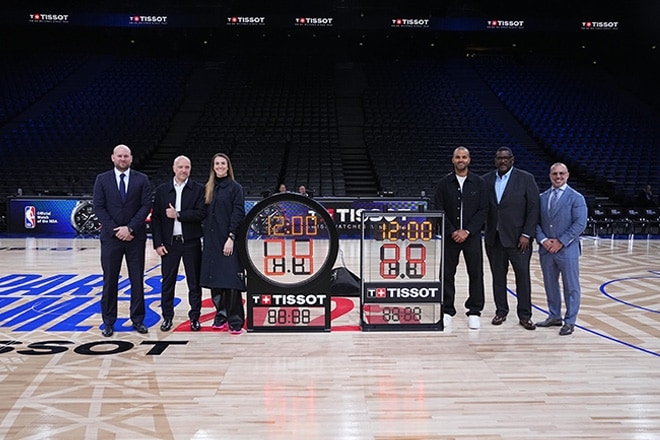 Tissot CEO Sylvan Dolla with NBA officials